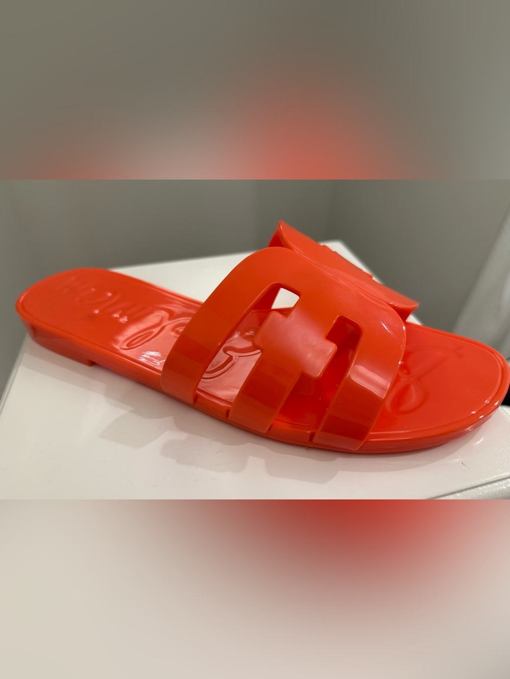 Sam Edelman Bay Jelly Slide Sandals | Neon Orange | Women’s Size 9 - Picture 2 of 6